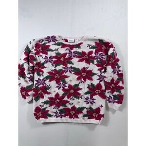 Vintage Floral Sweater | Preview Basics | Cottagecore Holiday Knit Women’s Small